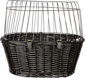 TRIXIE Tierfahrradkorb aus Weide für Hunde in Schwarz – Bild 1 von 12
