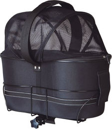 TRIXIE Tierfahrradkorb für Hunde mit Netzhaube Schwarz L 42 x B 29 x H 48 cm – Bild 1 von 12