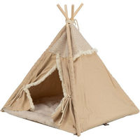 Produktbild von Trixie Tipi Boho Kuschelhöhle für Hunde und Katzen aus Baumwolle Beige