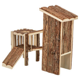 TRIXIE Tjorven Spielplatz für Mäuse und Hamster aus Rindenholz mit Leiter und Brücke 32 x 19 x 29 cm – Bild 1 von 3