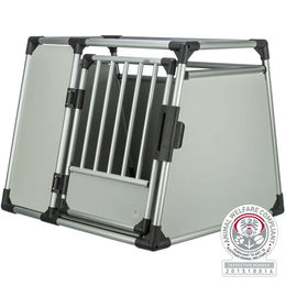 TRIXIE Transportbox aus Aluminium für Hunde in Silber und Grau Größe L – Bild 1 von 6