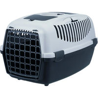 Produktbild von Trixie Transportbox Capri 3 für Hunde und Katzen, hellgrau/dunkelgrau, 61x40x38cm