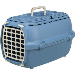 Trixie Transportbox Relax XS für kleine Hunde aus Kunststoff in Blau 32 x 30 x 48 cm – Bild 1 von 2