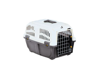 Trixie Transportbox Skudo 2 IATA für kleine Rassen aus Kunststoff in Grau und Beige – Bild 1 von 10