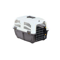Produktbild von Trixie Transportbox Skudo S IATA aus Kunststoff Grau Beige für Hunde und Katzen 60 x 40 x 39 cm