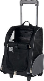 Trixie Transportbox Trolley Rucksack aus Polyester für kleine Hunde und Katzen Schwarz Grau Größe L – Bild 1 von 10