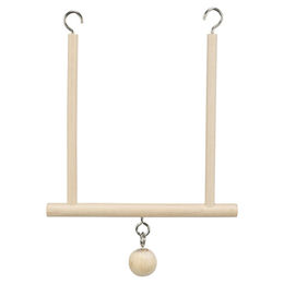 Produktbild von Trixie Trapezschaukel aus Holz für Vögel mit Holzkugel 12 x 13 cm