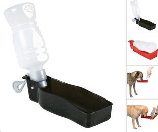 Trixie Trinkflasche mit Trinknapf aus Kunststoff in Rot oder Weiß oder Schwarz 700 ml - 0,7 l – Bild 1 von 9
