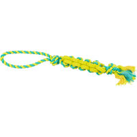 Produktbild von Trixie Twisted Stick Kauspielzeug für Hunde aus Naturkautschuk in Grün Bunt
