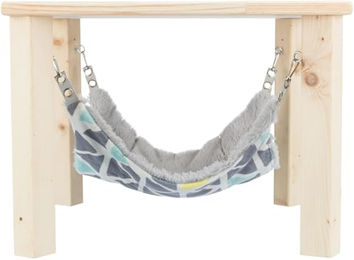 Trixie Unterstand Sunny mit Hängematte für Kaninchen aus Holz bunt/grau 37 x 29 x 37 cm – Bild 1 von 4