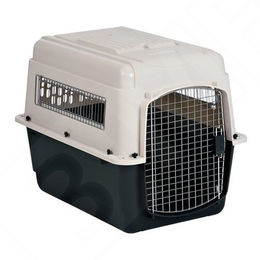 Produktbild von Trixie VARI Kennel Transportbox V für mittlere Hunderassen aus Kunststoff Schwarz/Beige IATA-konform - 81 cm