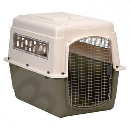 Produktbild von Trixie VARI Kennel Transportbox VI für große Rassen aus Kunststoff in Oliv/Beige IATA-konform