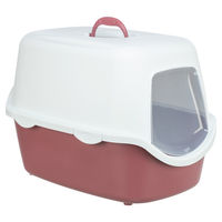 Produktbild von Trixie Vico Katzentoilette mit Haube aus Kunststoff in Rosa/Weiß