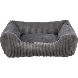 TRIXIE Vital Hundebett Jonna aus Cordplüsch in Grau 80 x 60 cm – Bild 1 von 1