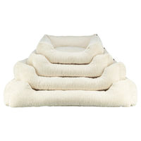 Produktbild von Trixie Vital Hundebett Jonna eckig aus Cordplüsch beige orthopädisch