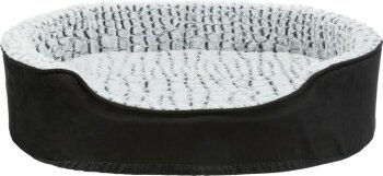 TRIXIE Vital Hundebett Lino mit Memory Foam für Senioren und Riesenrassen, oval, schwarz/grau, 60 x 45 cm – Bild 1 von 3