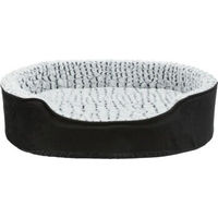 Produktbild von TRIXIE Vital Hundebett Lino mit Memory Foam für Senioren und Riesenrassen, oval, schwarz/grau, 60 x 45 cm