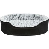 Produktbild von Trixie Vital Hundebett Lino oval aus Plüsch schwarz/grau 83 x 67 cm