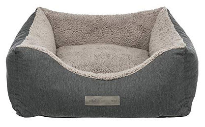 Trixie Vital Hundebett Pulito eckig aus Polyester für erwachsene Hunde in Grau und Schwarz – Bild 1 von 7