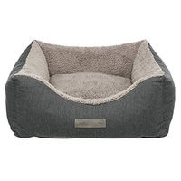 Produktbild von Trixie Vital Hundebett Pulito eckig aus Polyester für erwachsene Hunde in Grau und Schwarz