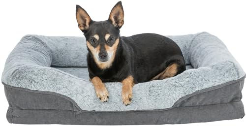 Trixie Vital Lino orthopädisches Hundebett mit Memory Foam für Senioren in Grau 90 x 65 cm – Bild 1 von 6