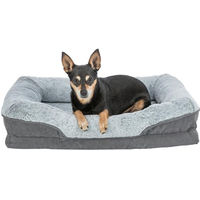 Produktbild von Trixie Vital Lino orthopädisches Hundebett mit Memory Foam für Senioren in Grau 90 x 65 cm