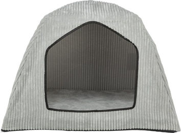 Trixie Vital Orthopädische Hundehöhle Jonna aus Cordplüsch Hellgrau 75 x 55 x 55 cm – Bild 1 von 5