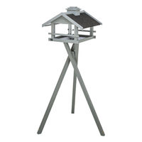 Produktbild von TRIXIE Vogelhaus mit Ständer und Silo aus Holz in Grau