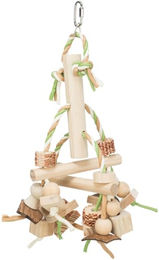 Produktbild von Trixie Vogelspielzeug aus Holz mit Papierstreifen bunt 31 cm