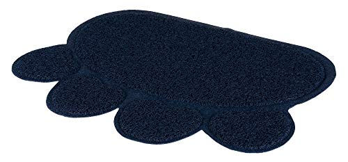 Trixie Vorleger für Katzentoiletten Pfotenform Blau aus Kunststoff 60 x 45 cm – Bild 1 von 3