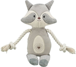 Produktbild von Trixie Waschbär Plüschspielzeug für Hunde mit Sound 33 cm Grau - 33 cm