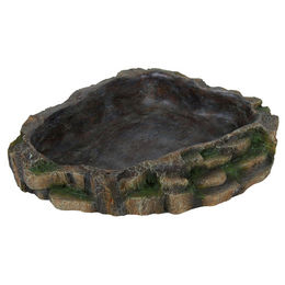 Trixie Wasser- und Futterschale für Reptilien aus Kunstharz in Beige und Braun 24 x 5,5 x 20 cm – Bild 1 von 3