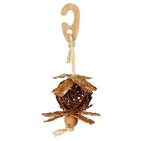 Produktbild von Trixie Weidenball am Seil mit Nistmaterial Vogelspielzeug für Wellensittiche Kanarienvögel und Wildvögel ø 5,5 cm