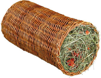 Trixie Weidentunnel mit Heu und Karotte als Knabberspielzeug für Kaninchen, Ø 20 x 38 cm, 220 g - 220 g – Bild 1 von 7