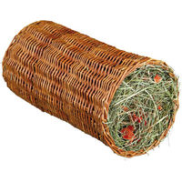 Produktbild von Trixie Weidentunnel mit Heu und Karotte als Knabberspielzeug für Kaninchen, Ø 20 x 38 cm, 220 g - 220 g