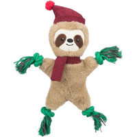 Produktbild von TRIXIE Weihnachtsfaultier Plüschspielzeug mit Zahnseide-Seil für die Zahnpflege in Braun