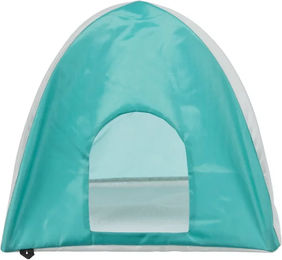 Produktbild von Trixie WigWam Stoff Tipi Häuschen für Kaninchen und Meerschweinchen in Grau und Türkis