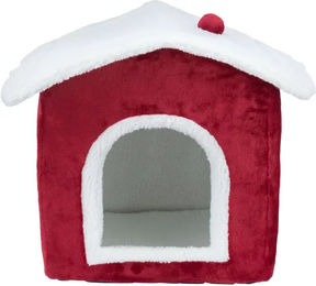 Trixie Xmas Nevio Hundehütte in Weiß und Rot aus Plüsch und Sisal – Bild 1 von 1