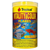 Produktbild von Tropica Tropical Vitality Color Flakes farbverstärkendes Flockenfutter für Süßwasserfische 1 Liter - 1 l