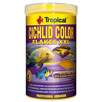 Produktbild von Tropical Cichlid Color Flakes XXL Flockenfutter für Buntbarsche mit Krill 1 Liter - 1 l
