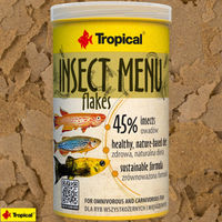 Produktbild von Tropical Insect Menu Flakes Fischfutter mit 45% Insektenanteil für Süßwasserfische 1L