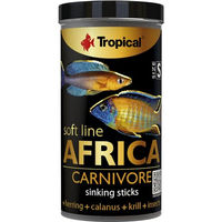 Produktbild von Tropical Soft Line Africa Carnivore Sticks Fischfutter für Süßwasserfische mit Hering und Insekten 250ml - 250 ml