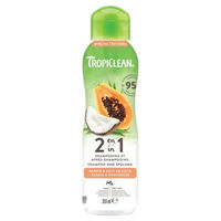 Produktbild von TropiClean 2-in-1 Shampoo und Spülung Papaya-Kokosnuss für Hunde 355 ml