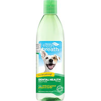 Produktbild von TropiClean Fresh Breath Zahnpflege-Lösung für Hunde zur Mundhygiene ohne Farb- und Aromastoffe 473 ml - 473 ml