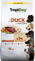 Produktbild von Tropidog Premium Hundefutter Adult Medium & Large Ente & Reis 2 x 12 kg - 2 x 12 kg