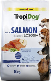 Produktbild von Tropidog Premium Hundefutter Adult Small Lachs für kleine Rassen 8 kg - 8 kg
