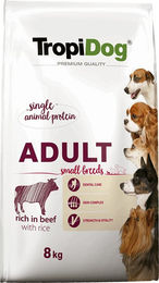 Produktbild von Tropidog Premium Hundefutter Adult Small Rind & Reis 2 x 8 kg - 2 x 8 kg