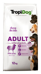 Tropidog Premium Trockenfutter für Hunde Adult Mittelgroße und Große Rassen mit Lamm und Reis 12 kg - 12 kg – Bild 1 von 5