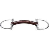 Produktbild von Trust Equestrian D-Ring Trense aus Leder mit Ledergebiss Braun 11,5 cm