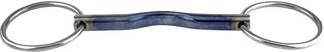 Trust Equestrian Gebiss für Pferde Doppelgelenksgebiss Sweet Iron Loose Ring Low Port Blau – Bild 1 von 1